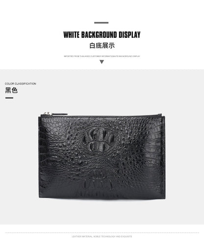 Siamese Crocodile Skin Men's Bag Genuine Leather Business Casual Handbag 