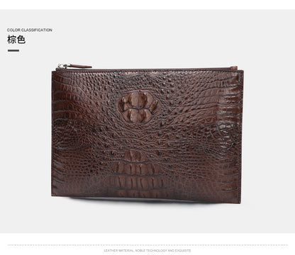 Siamese Crocodile Skin Men's Bag Genuine Leather Business Casual Handbag 
