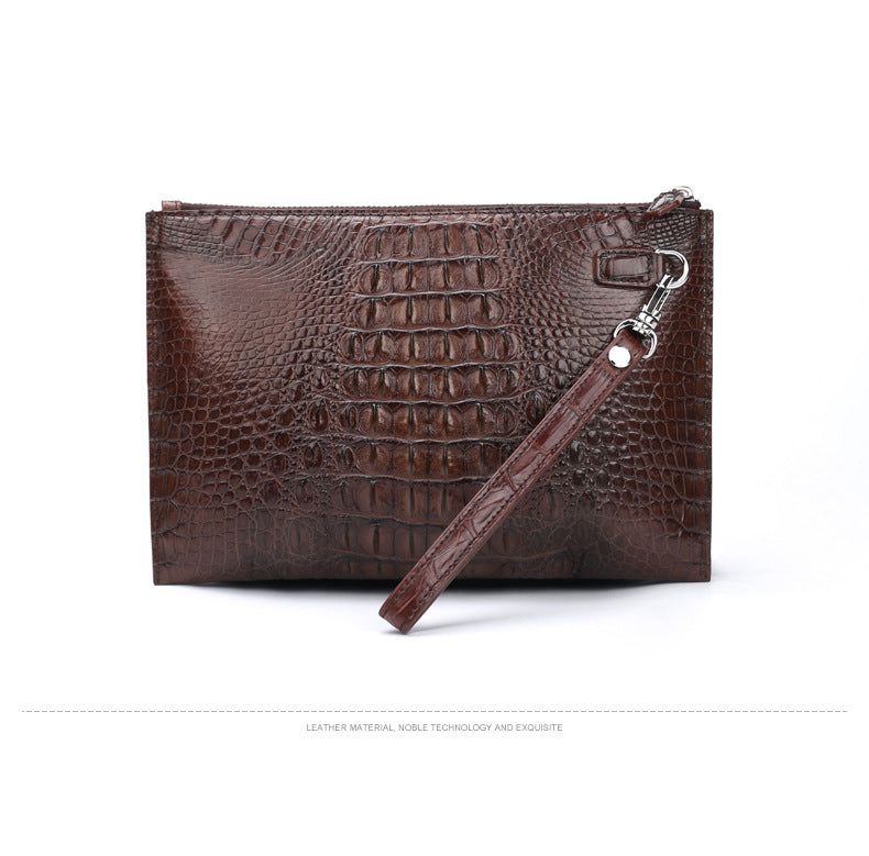 Siamese Crocodile Skin Men's Bag Genuine Leather Business Casual Handbag 