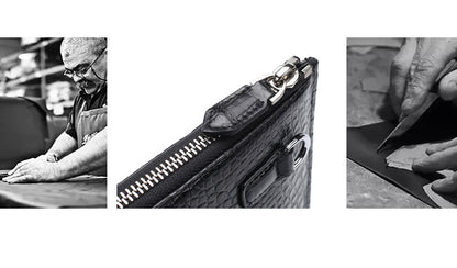 Siamese Crocodile Skin Men's Bag Genuine Leather Business Casual Handbag 