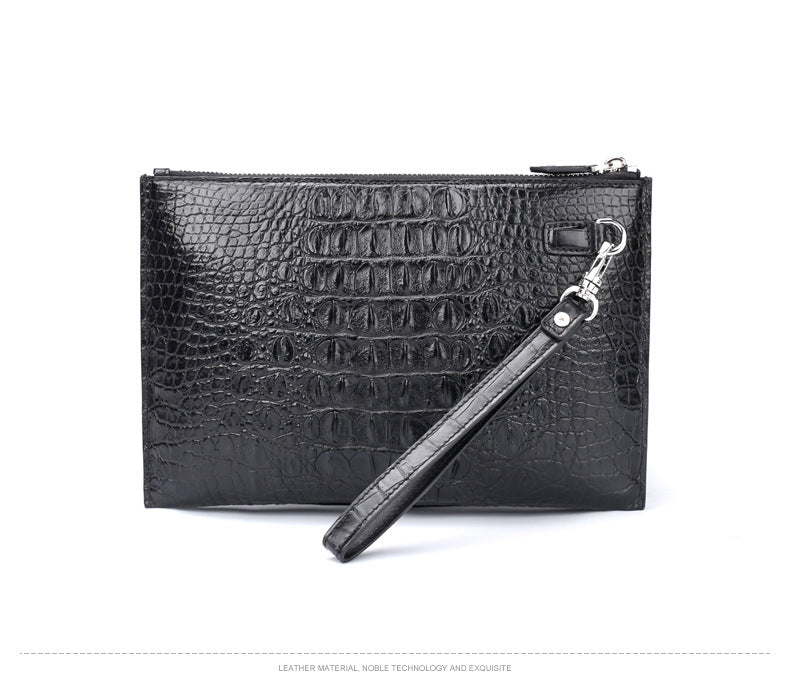 Siamese Crocodile Skin Men's Bag Genuine Leather Business Casual Handbag 
