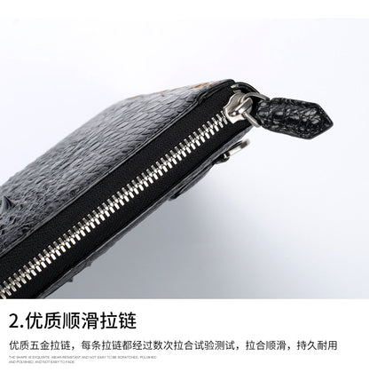 新型ワニ皮メンズハンドバッグ ビジネスカ ジュアル ハーフハンド縫いメンズバッグ