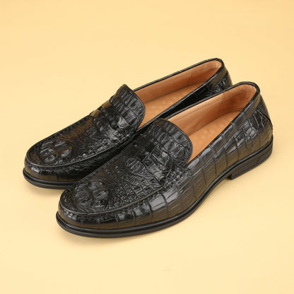 新型メンズ革靴ワニ皮本革モカシンビジネスカジュアル正装シューズ
