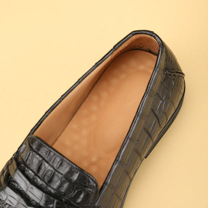 新型メンズ革靴ワニ皮本革モカシンビジネスカジュアル正装シューズ