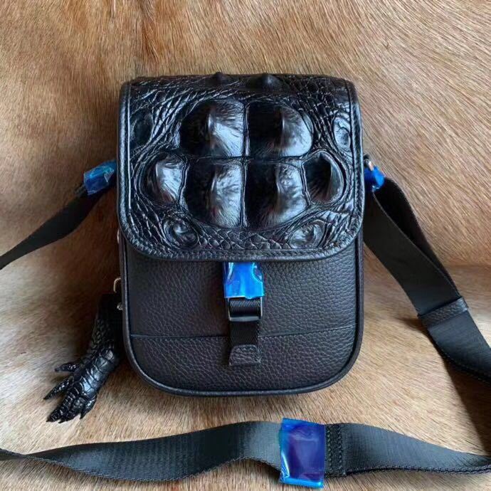 Men's Shoulder Bag Crocodile Skin Skull Skin Genuine Leather Casual Fashion Large Capacity Men's Crossbody Bag