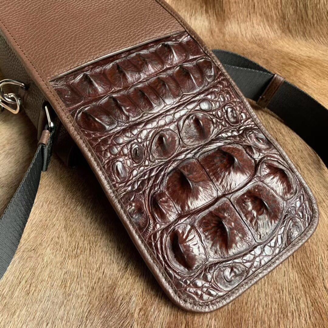 Men's Shoulder Bag Crocodile Skin Skull Skin Genuine Leather Casual Fashion Large Capacity Men's Crossbody Bag