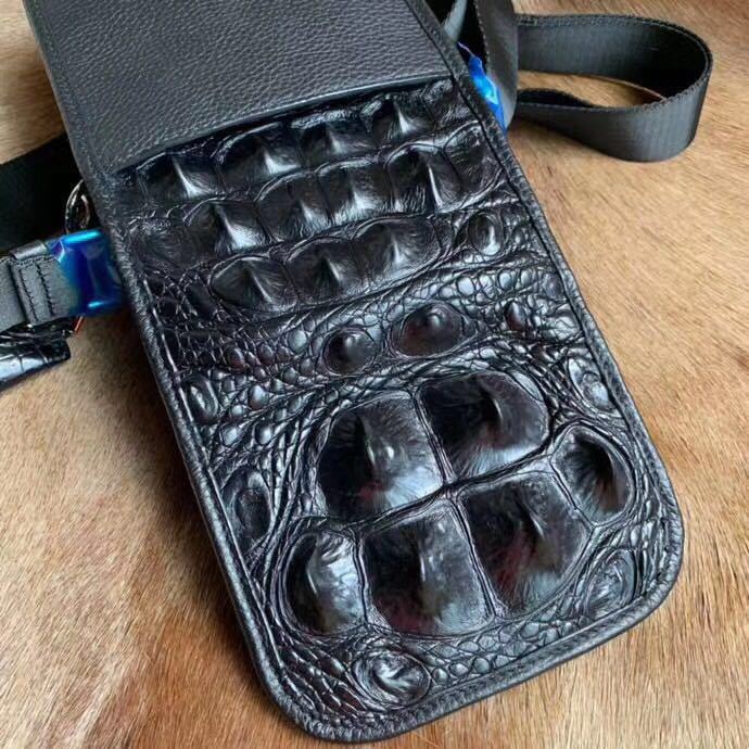 Men's Shoulder Bag Crocodile Skin Skull Skin Genuine Leather Casual Fashion Large Capacity Men's Crossbody Bag
