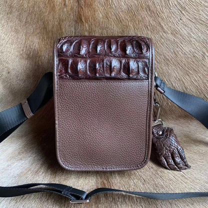 Men's Shoulder Bag Crocodile Skin Skull Skin Genuine Leather Casual Fashion Large Capacity Men's Crossbody Bag