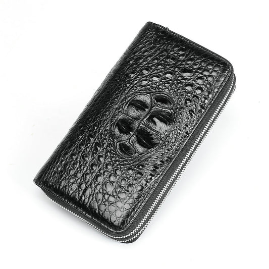 タイワニ皮 本革長財布 ダブルファスナー ビジネス カジュアル大容量ハンドバッグ ウォレット