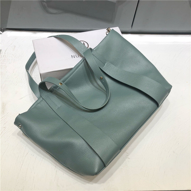 ジッパーバッグカジュアルショルダーバッグ大容量牛革レディースバッグ本革トートバッグ斜めショルダーバッグ