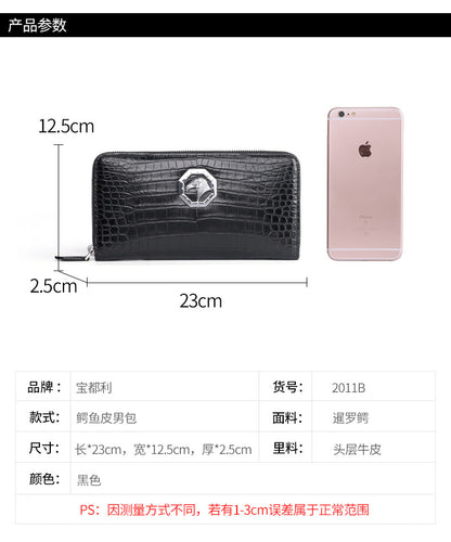 新型ワニ腹の皮本革長財布 メンズ財布ビジネス カジュアルメンズハンドバッグ