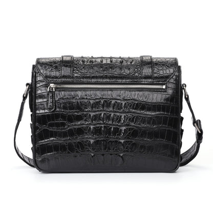 New Crocodile Skin Men's Cambridge Bag Genuine Leather High Quality Luxury Casual Business Crossbody Bag Shoulder Bag 