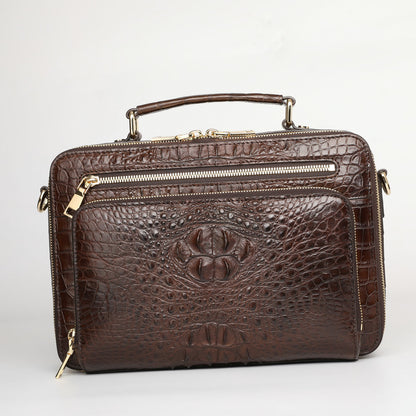 新品シャムワニ皮 メンズバッグ 本革 おしゃれ 通勤ビジネスバッグ 多機能ショルダーバッグ 斜めがけバッグ ハンドバッグ