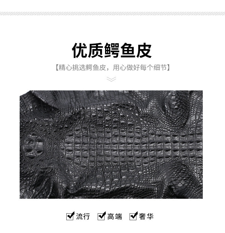 New Crocodile Skin Men's Cambridge Bag Genuine Leather High Quality Luxury Casual Business Crossbody Bag Shoulder Bag 