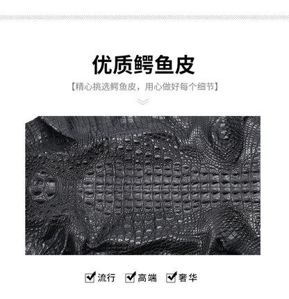 New Crocodile Skin Men's Cambridge Bag Genuine Leather High Quality Luxury Casual Business Crossbody Bag Shoulder Bag 
