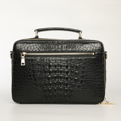 新品シャムワニ皮 メンズバッグ 本革 おしゃれ 通勤ビジネスバッグ 多機能ショルダーバッグ 斜めがけバッグ ハンドバッグ
