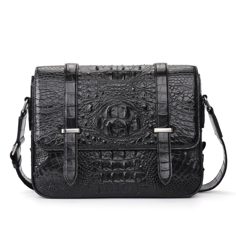 New Crocodile Skin Men's Cambridge Bag Genuine Leather High Quality Luxury Casual Business Crossbody Bag Shoulder Bag 
