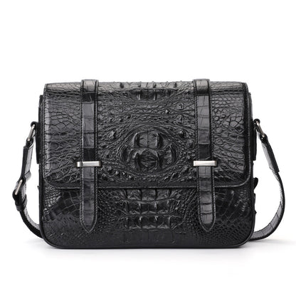New Crocodile Skin Men's Cambridge Bag Genuine Leather High Quality Luxury Casual Business Crossbody Bag Shoulder Bag 