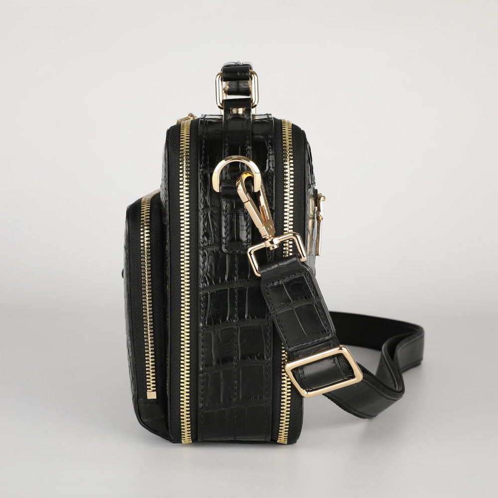 新品シャムワニ皮 メンズバッグ 本革 おしゃれ 通勤ビジネスバッグ 多機能ショルダーバッグ 斜めがけバッグ ハンドバッグ