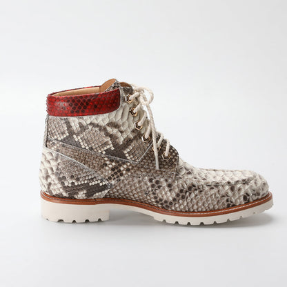 ニシキヘビの皮 本革 メンズブーツ マーティンブーツ カジュアルシューズ