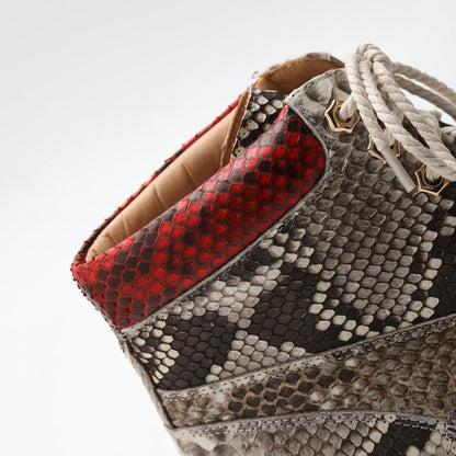 ニシキヘビの皮 本革 メンズブーツ マーティンブーツ カジュアルシューズ