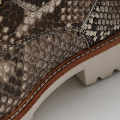 ニシキヘビの皮 本革 メンズブーツ マーティンブーツ カジュアルシューズ