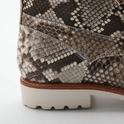 ニシキヘビの皮 本革 メンズブーツ マーティンブーツ カジュアルシューズ