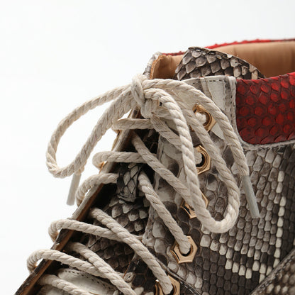 ニシキヘビの皮 本革 メンズブーツ マーティンブーツ カジュアルシューズ