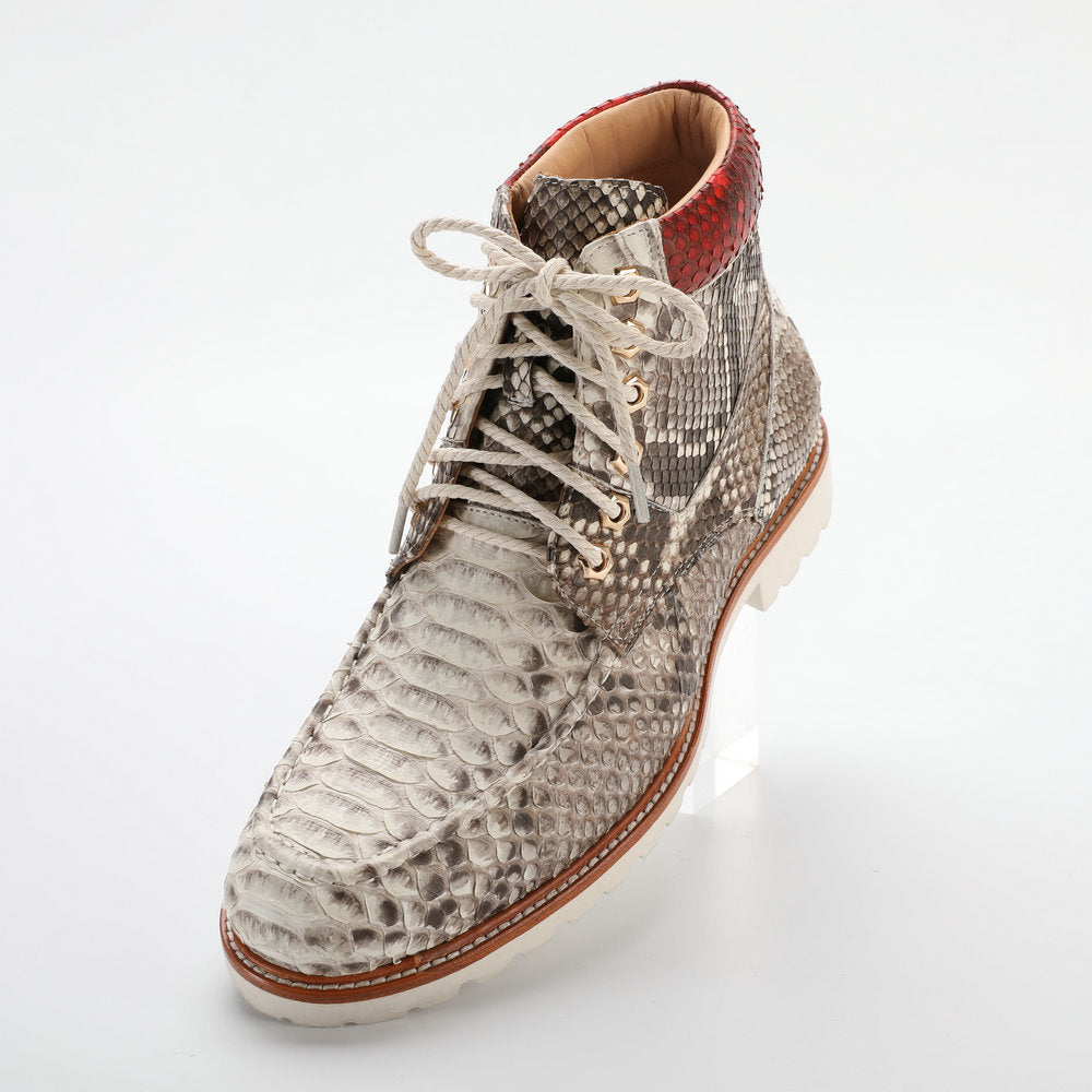 ニシキヘビの皮 本革 メンズブーツ マーティンブーツ カジュアルシューズ