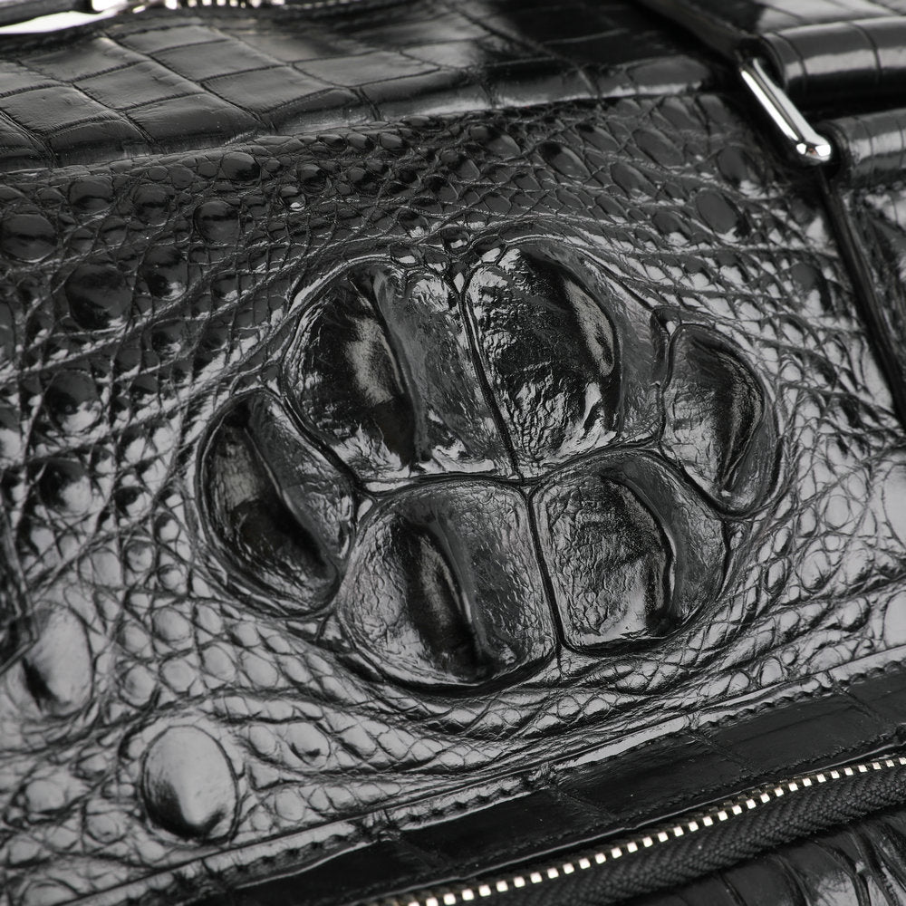 Siamese Crocodile Skin Men's Travel Bag Genuine Leather Travel Handbag Large Capacity Handbag 