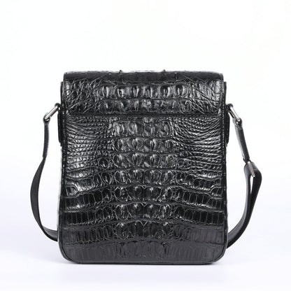 New Men's Shoulder Bag Siamese Crocodile Leather Business Commuting Large Capacity Crossbody Bag 