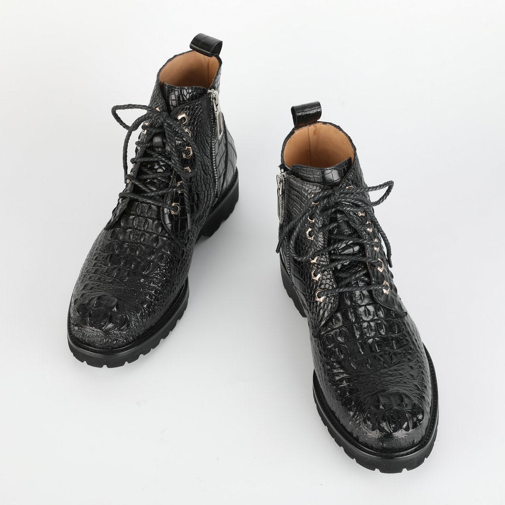 Crocodile leather genuine leather men's Martin boots business casual boots outdoor short boots 