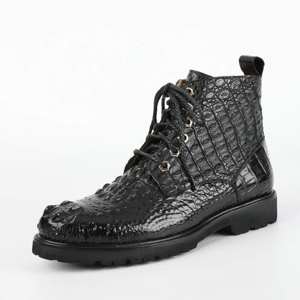 Crocodile leather genuine leather men's Martin boots business casual boots outdoor short boots 