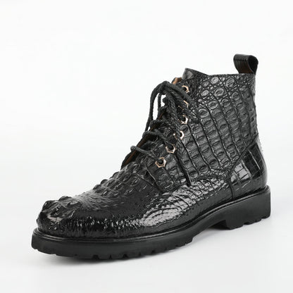 Crocodile leather genuine leather men's Martin boots business casual boots outdoor short boots 