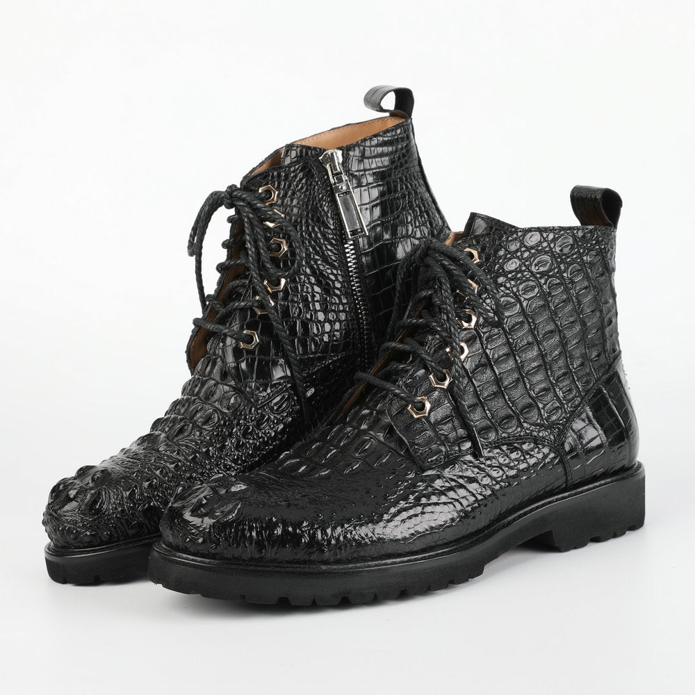 Crocodile leather genuine leather men's Martin boots business casual boots outdoor short boots 