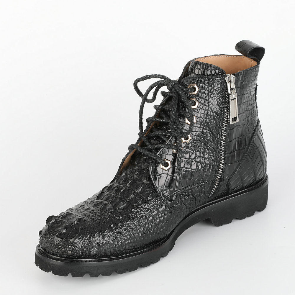 Crocodile leather genuine leather men's Martin boots business casual boots outdoor short boots 