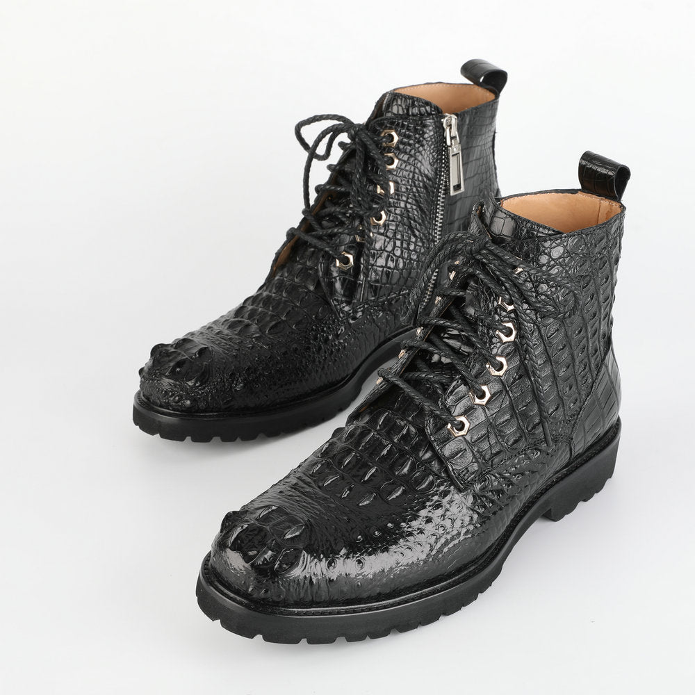Crocodile leather genuine leather men's Martin boots business casual boots outdoor short boots 