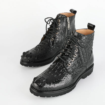 Crocodile leather genuine leather men's Martin boots business casual boots outdoor short boots 