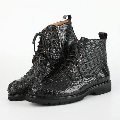 Crocodile leather genuine leather men's Martin boots business casual boots outdoor short boots 