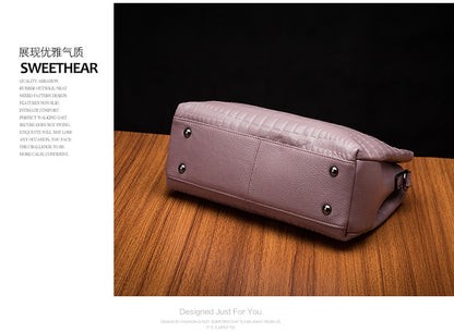 本革レディースバッグ鰐柄ハンドバッグ牛革ファッションショルダーバッグシンプル気質ハンドバッグ.カバン