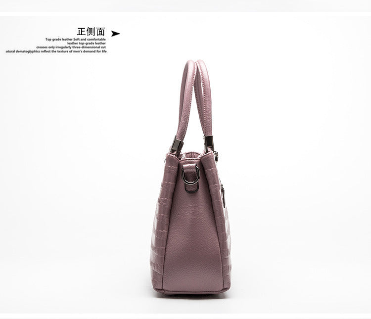 本革レディースバッグ鰐柄ハンドバッグ牛革ファッションショルダーバッグシンプル気質ハンドバッグ.カバン