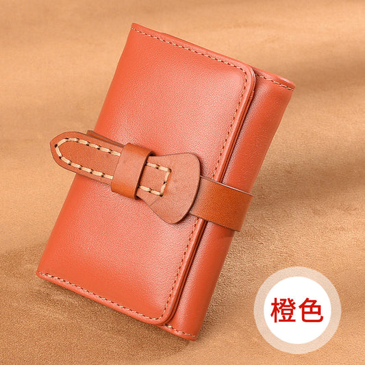 レディース財布本革キーケースバッグ多機能牛革ショートバッグ個性ファッションシンプル三つ折り財布