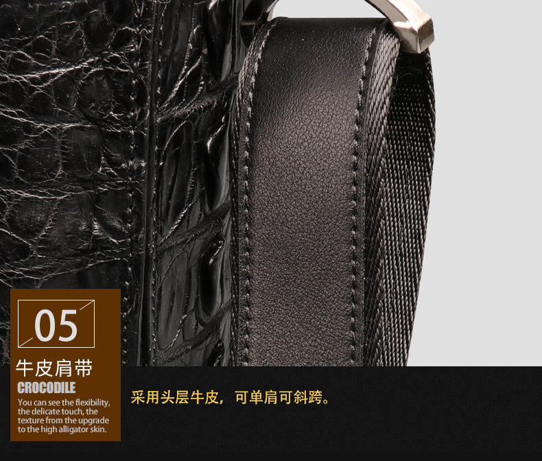 シャム鰐皮 本革メンズブリーフケース ハンドバッグ 出張 通勤 会議ビジネスバッグ オフィスバッグ  ファイルバッグ 手提げかばん斜めがけショルダーバッグ