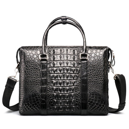 シャム鰐皮 本革メンズブリーフケース ハンドバッグ 出張 通勤 会議ビジネスバッグ オフィスバッグ  ファイルバッグ 手提げかばん斜めがけショルダーバッグ