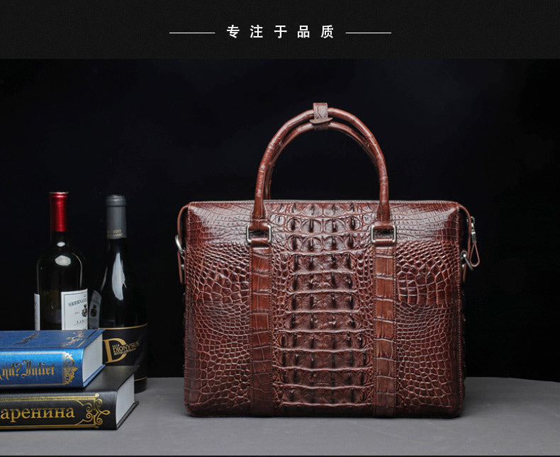 シャム鰐皮 本革メンズブリーフケース ハンドバッグ 出張 通勤 会議ビジネスバッグ オフィスバッグ  ファイルバッグ 手提げかばん斜めがけショルダーバッグ
