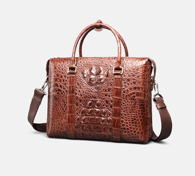 シャム鰐皮 本革メンズブリーフケース ハンドバッグ 出張 通勤 会議ビジネスバッグ オフィスバッグ  ファイルバッグ 手提げかばん斜めがけショルダーバッグ