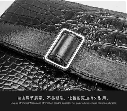 シャムワニ皮 メンズブリーフケース 本革 高品質ビジネスバッグ 手提げバッグ