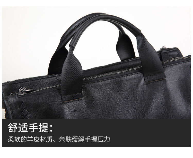 メンズブリーフケース 羊皮 本革製 斜めがけショルダーバッグ パソコンバッグ ビジネス 手提げかばん