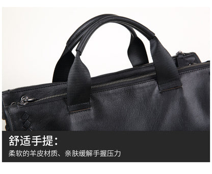 メンズブリーフケース 羊皮 本革製 斜めがけショルダーバッグ パソコンバッグ ビジネス 手提げかばん