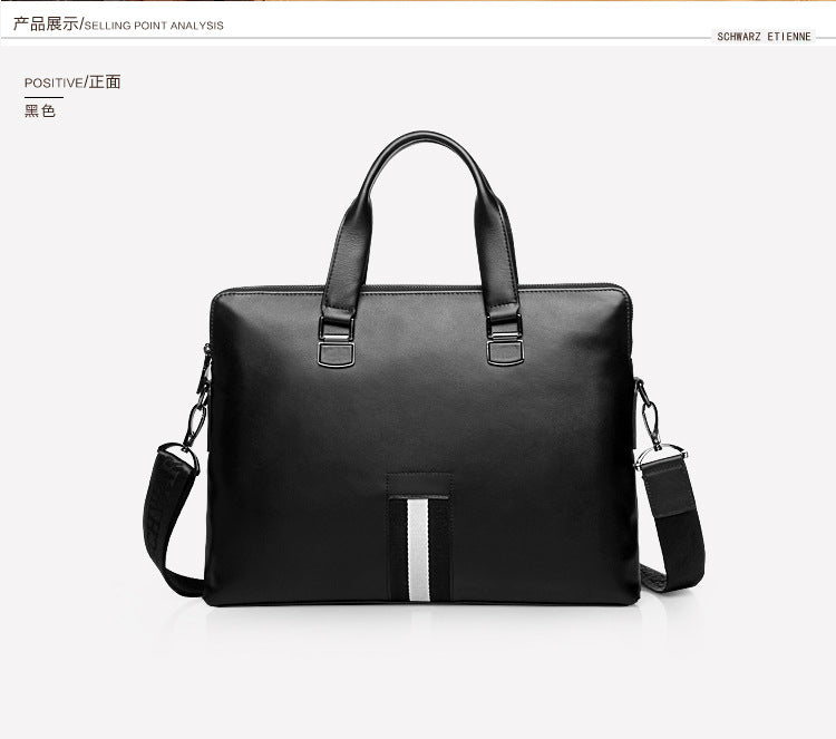 Men's Business Briefcase Made of Cowhide Genuine Leather High Quality Men's Handbag Handbag Computer Bag 